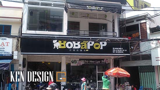 thiết kế quán trà sữa bobapop